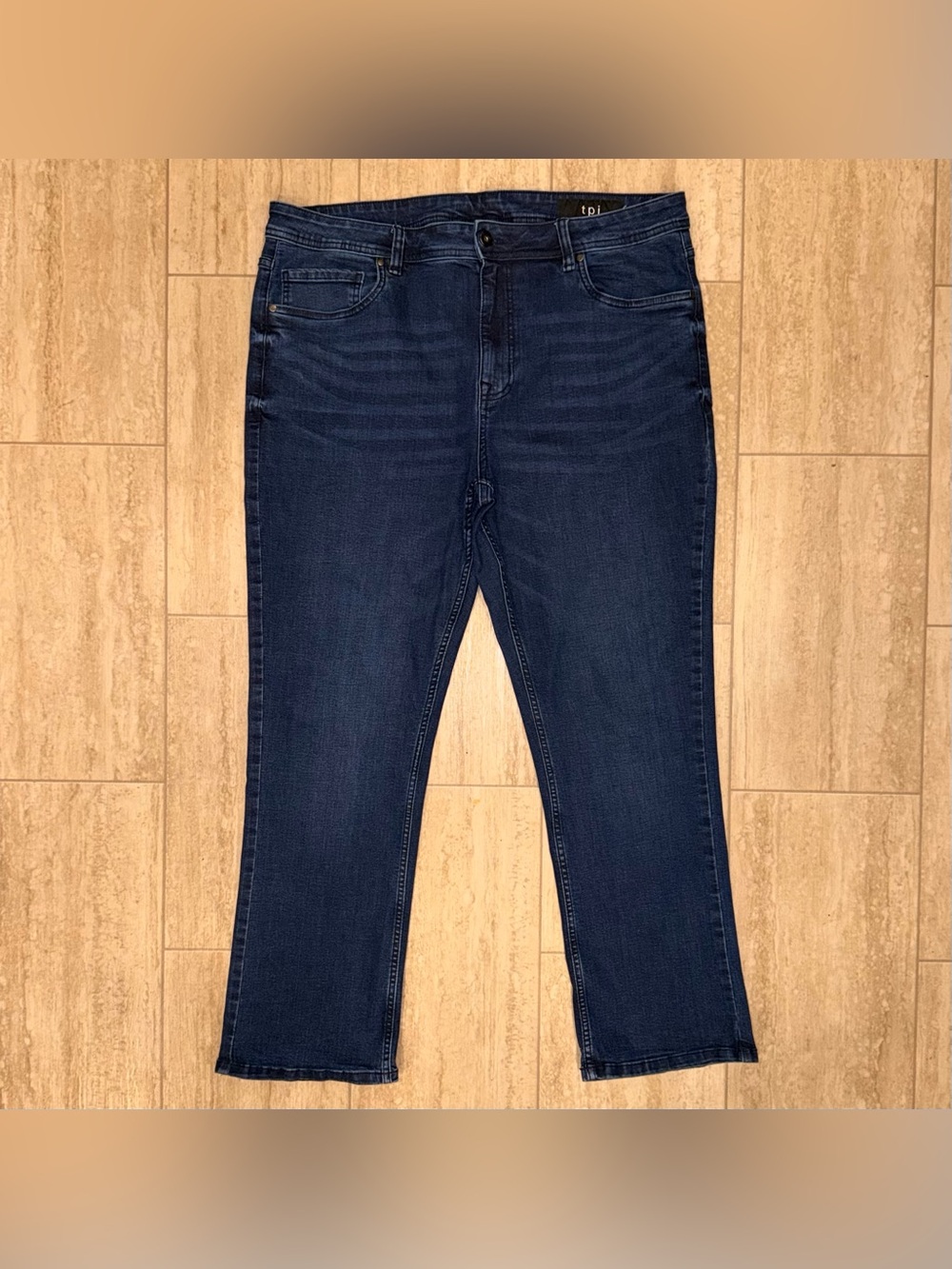 The Perfect Jean Men’s BootCut Dark Blue Stretch Jeans 99% Cotton Size 38X30